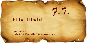 Filo Tibold névjegykártya